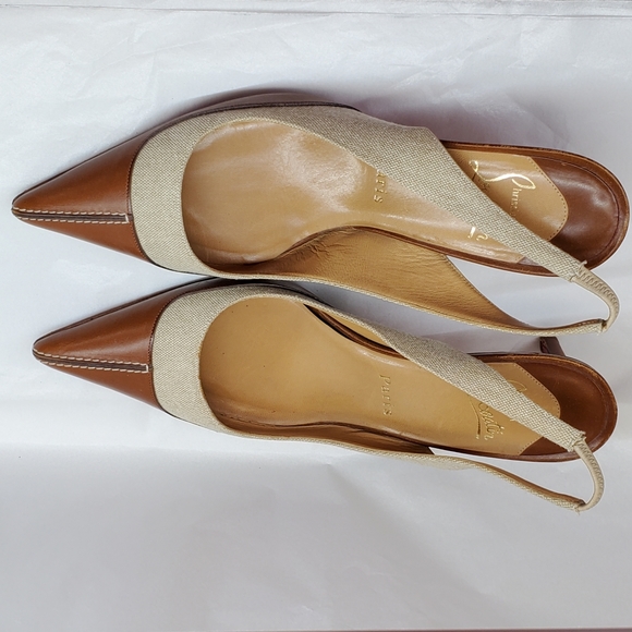 Christian Louboutin Slingback Pump Shoe Heel 39 9 - Picture 9 of 16
